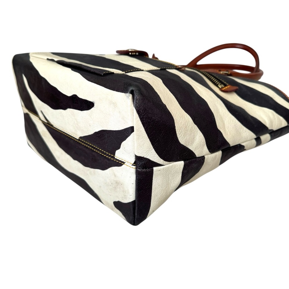 Dooney & Bourke Large Shoulder Bag Zebra Print Vachetta Leather Tote - Picture 13 of 17